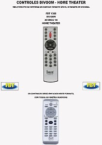 Controle Remoto Compatível - para Home THEATER DIVOON XFORCE 1H