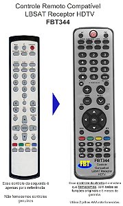 Controle Remoto Compatível para RECEPTOR HDTV LBSAT DVT 08T FBT344