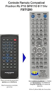 Controle Remoto Compatível - DVD Automotivo POSITRON SP6110AV / RC P10 FBT1293