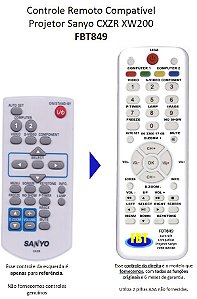 Controle Remoto Compatível - Projetor SANYO CXZR CXVB CXVJ CXWH CXWJ PLC-200C PLC-270C PLC-XR271C PLC-XE50 PLC-WXE46 PLC-XU87 PLC-XL455