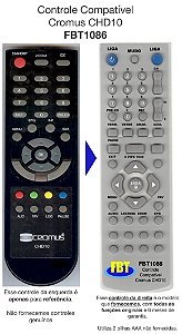 Controle Remoto Compatível RECEPTOR DE TV Digital CROMUS CHD10