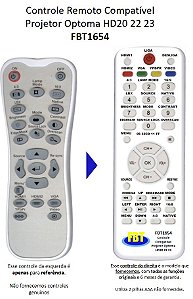 Controle Remoto Compatível - Projetor Optoma BR3042B HD20 HD22 HD23 HD33 HD200X HD2200 HT1081 HD1080P HD131XE