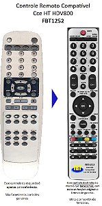Controle Remoto Compatível - DVD CCE HDV 800 / DVD3300B