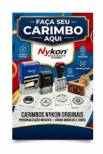 BANNER 40X30 CM | TEMOS CARIMBOS NYKON AQUI