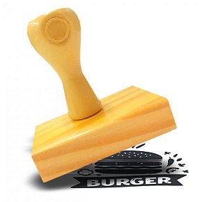 CARIMBO DE MADEIRA COM PERSONALIZAÇÃO 10X10 CM (VÁRIOS TAMANHOS)