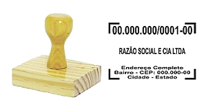 CARIMBO DE MADEIRA - CNPJ - 40x60 mm | PERSONALIZADO