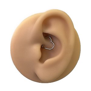 Piercing Argola Clicker em Titânio Coração Liso