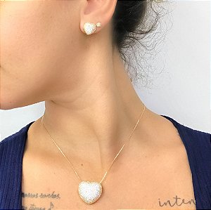 Conjunto Coração Cravejado