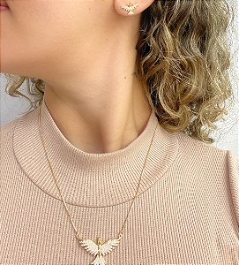 Conjunto Colar Cravejado Pomba