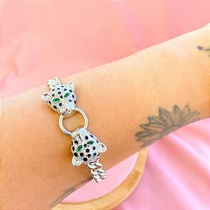 Bracelete Leopardo Prata