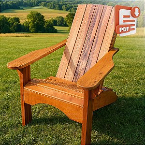 Cadeira Adirondack "Rabo de Pavão" - Projeto em PDF Passo a Passo