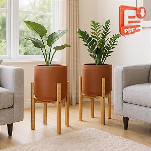 Suporte de Chão para Vaso de Plantas - Projeto em PDF Passo a Passo