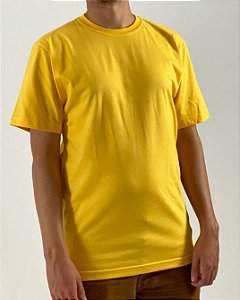 Camiseta Amarelo Ouro, 100% Algodão, Fio 30.1 Penteado
