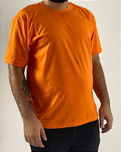 Camiseta Laranja, 100% Algodão, Fio 30.1 Penteado