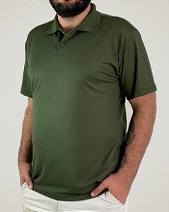 Camiseta Polo Verde Musgo, Extra Grande, Poliviscose