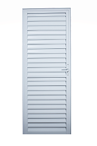 Porta de alumínio palheta branca maxx esquerda - 210x80