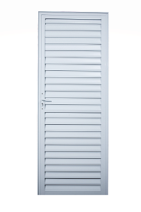 Porta de alumínio palheta branca maxx direita - 210x90