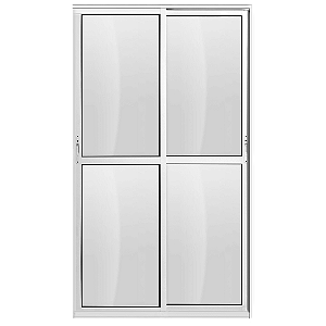 Porta de aluminio 02 folhas móveis maxx branca - 210x120