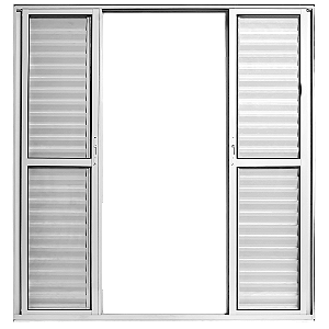 Porta Balcão Veneziana 06 Folhas Branco Maxx - 210x180
