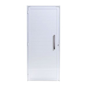Porta De Alumínio Lambril Branca Direita - 210x80