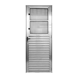 Porta de alumínio social brilhante fit esquerda - 210x80