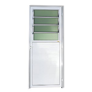 Porta de alumínio basculante branca lambril maxx esquerda- 210x80