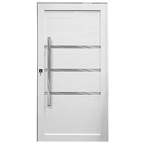 Porta pivotante com friso lambril maxx branco Direita - 210x100