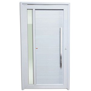 Porta pivotante com visor lambril branco Direita 210x120