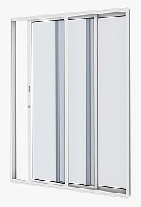 Porta de Alumínio 03 folhas com vidro temperado branca - 210x160
