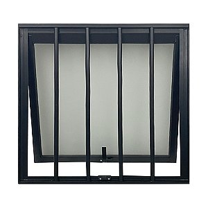 Janela Maxim ar alumínio com Grade Premium Preto - 60x60