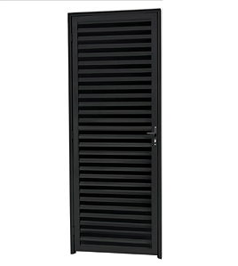 Porta de alumínio palheta preta maxx esquerda - 210x60