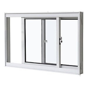 Janela de alumínio Branco fit 02 folhas - 40x60