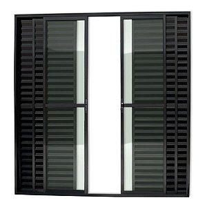 Porta Balcão Veneziana 06 Folhas Preto Maxx - 210x120