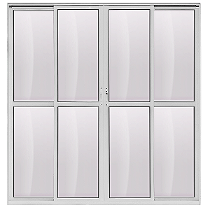 Porta de alumínio 04 Folhas Linha Maxx Esal Branca - 210x120