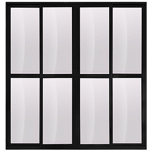 Porta de alumínio 04 Folhas Linha Maxx Preto - 210x200