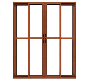 Porta de alumínio 04 Folhas Linha Maxx Esal Madeiro - 210x200
