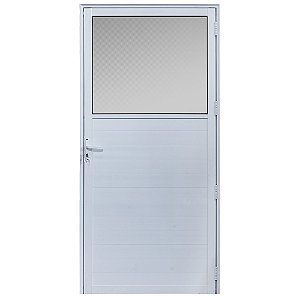 Porta de alumínio c/vidro fixo lambril maxx esquerda- 210x70