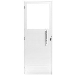 Porta de alumínio vidro fixo lambril max Branco "E" 210x60
