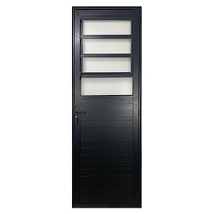 Porta de alumínio Lambril Basculante Preto Direita - 210x70