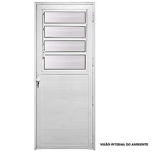 Porta de alumínio basculante lambril max Branco "E" 210x80