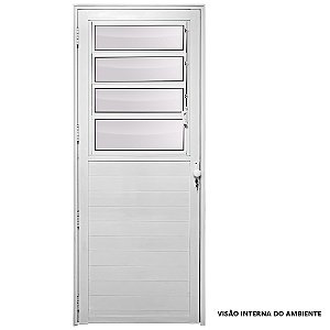 Porta de alumínio basculante lambril max Branco "D" 210x100
