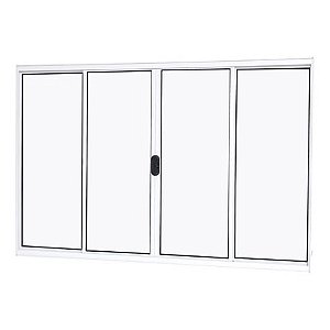Janela de alumínio 04 folhas branca - 100x150