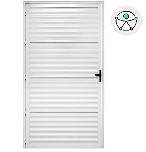 Porta de alumínio palheta branca max Acess Direita 210x115