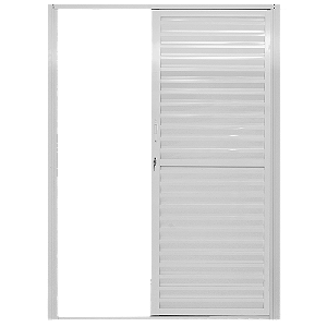 Porta de alumínio parede palheta Branco Direita - 210x175
