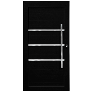 Porta pivotante com friso lambril Preto Esquerda - 210x110