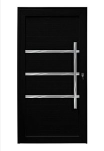 Porta pivotante com friso lambril Preto Direita 230x120