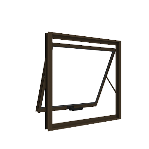Janela Maxim ar Alumínio Premium Vidro Liso Bronze - 60x60