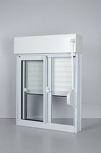 Janela com Persiana Integrada Mista Branco - 120x150