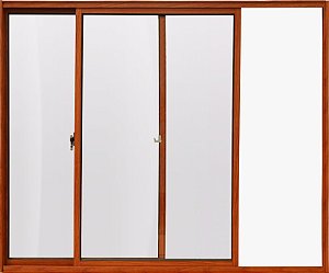 Janela de alumínio 02 folhas Classic Madeiro - 100x150