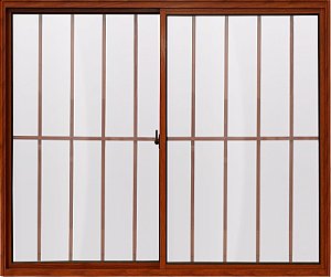 Janela de alumínio com Grade 02 folhas Classic Madeiro - 100x120